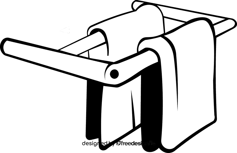 Towel Holder black and white clipart