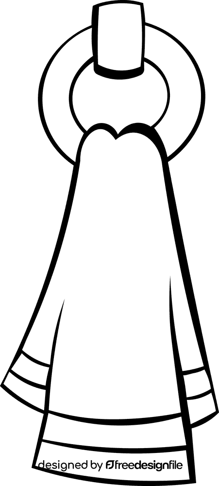 Towel Holder Circle black and white clipart