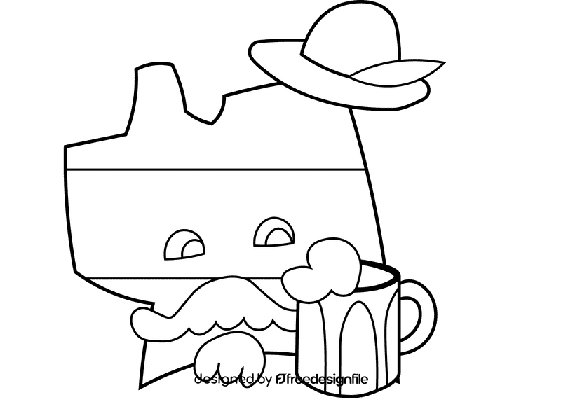 Map of Germany black and white clipart