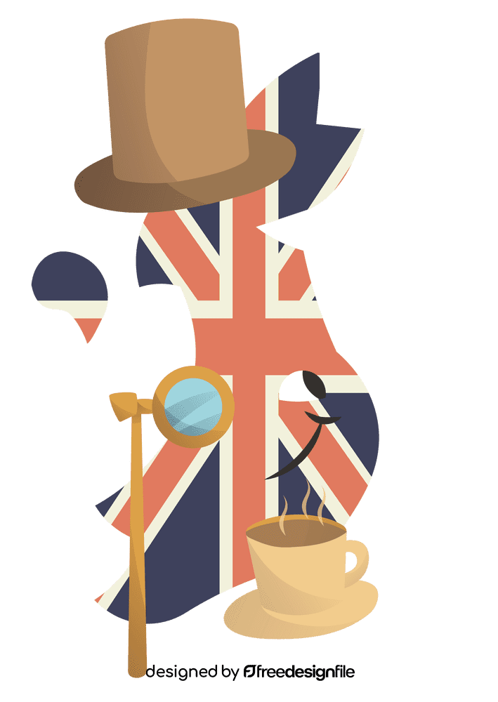 Map of Great Britan clipart