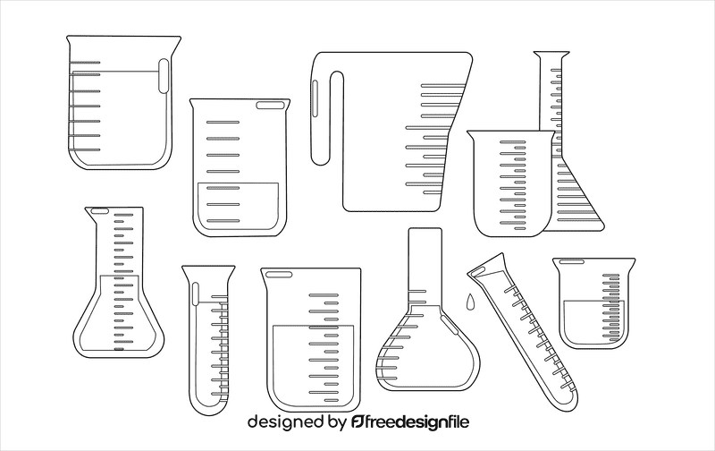 Chemistry Beaker black and white vector