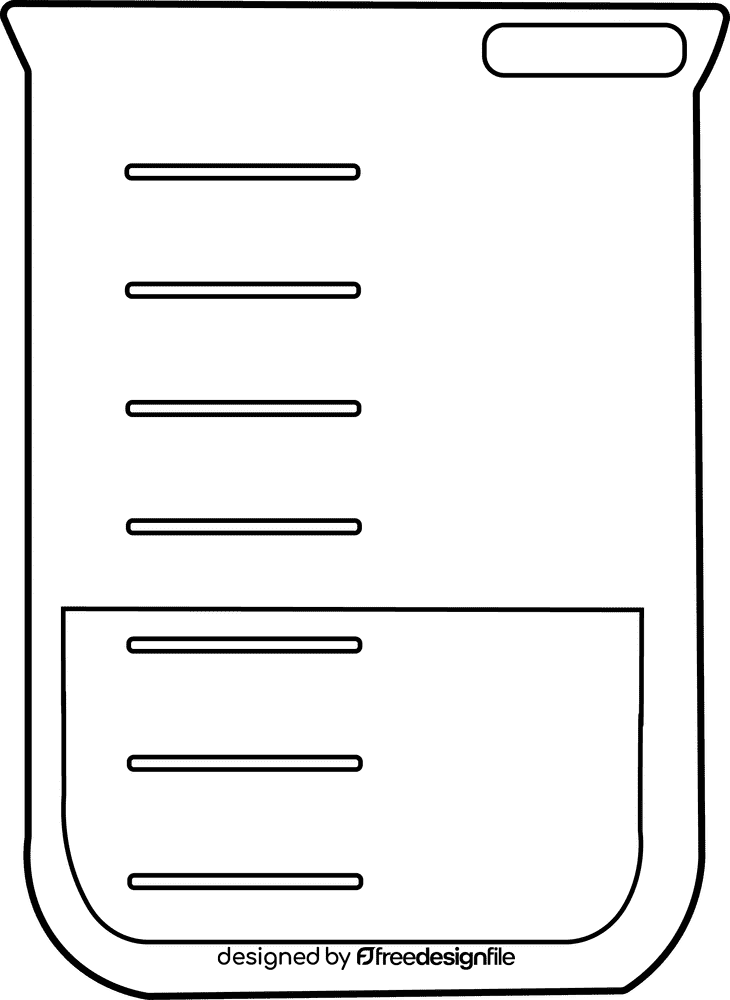 Сhemistry Beaker black and white clipart