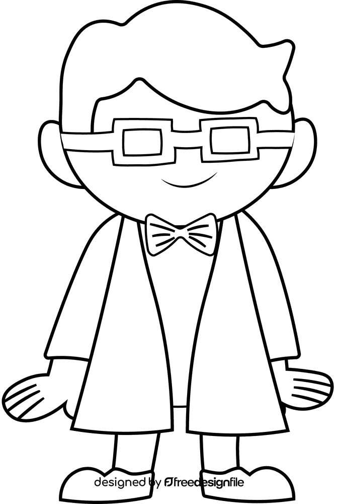 Scientist Chemist, Chemistry black and white clipart