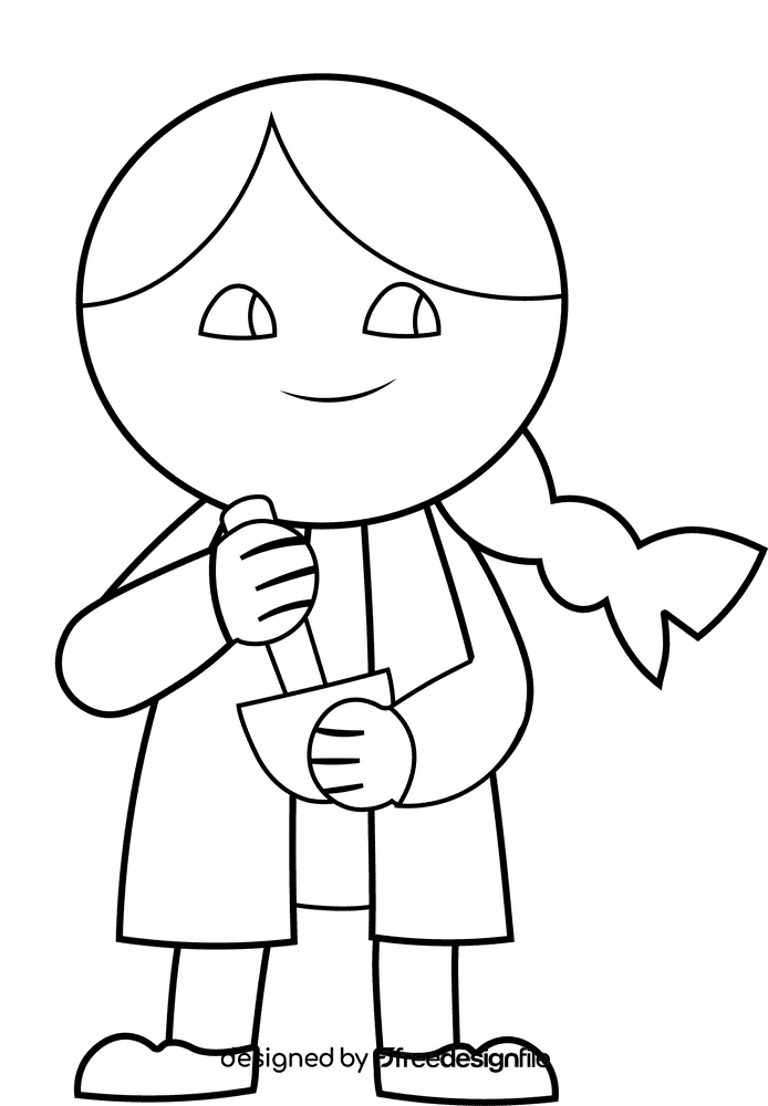 Scientist Chemist, Chemistry black and white clipart
