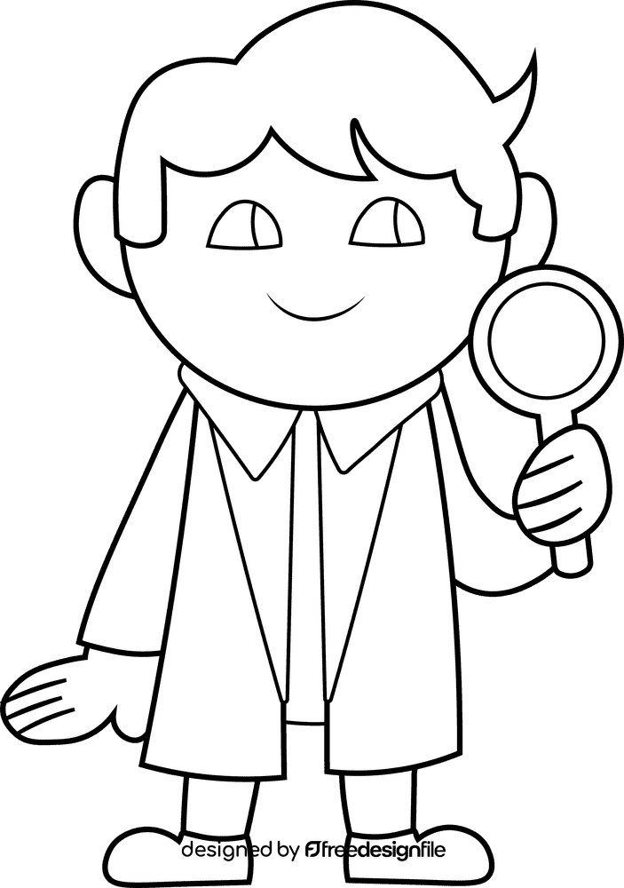 Scientist Chemist, Chemistry black and white clipart