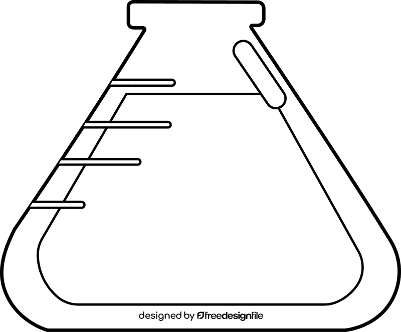 Chemistry Flask black and white clipart