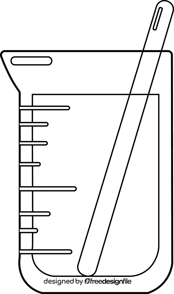 Chemistry Flask black and white clipart