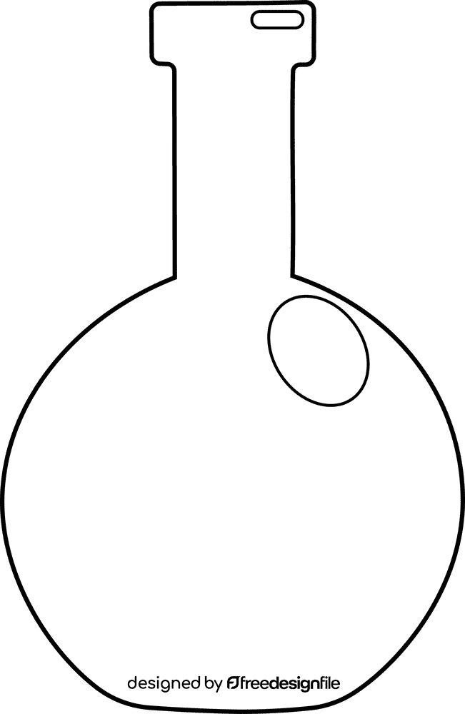Chemistry Flask black and white clipart