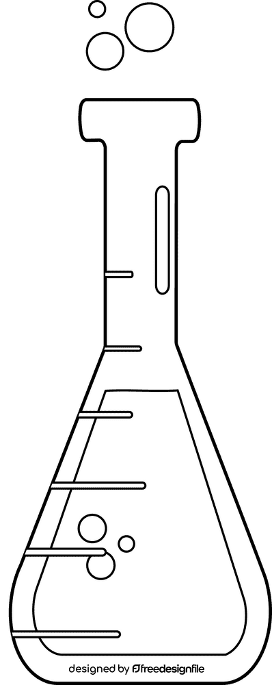 Chemistry Flask black and white clipart