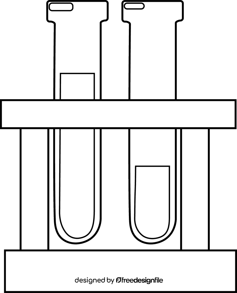 Chemistry Flask black and white clipart
