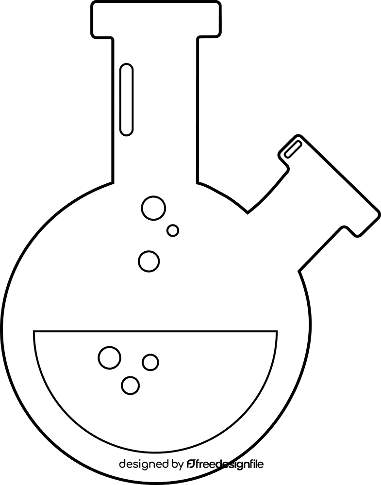 Chemistry Flask black and white clipart