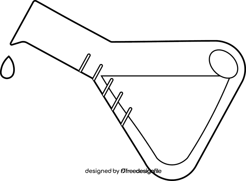 Chemistry Flask black and white clipart