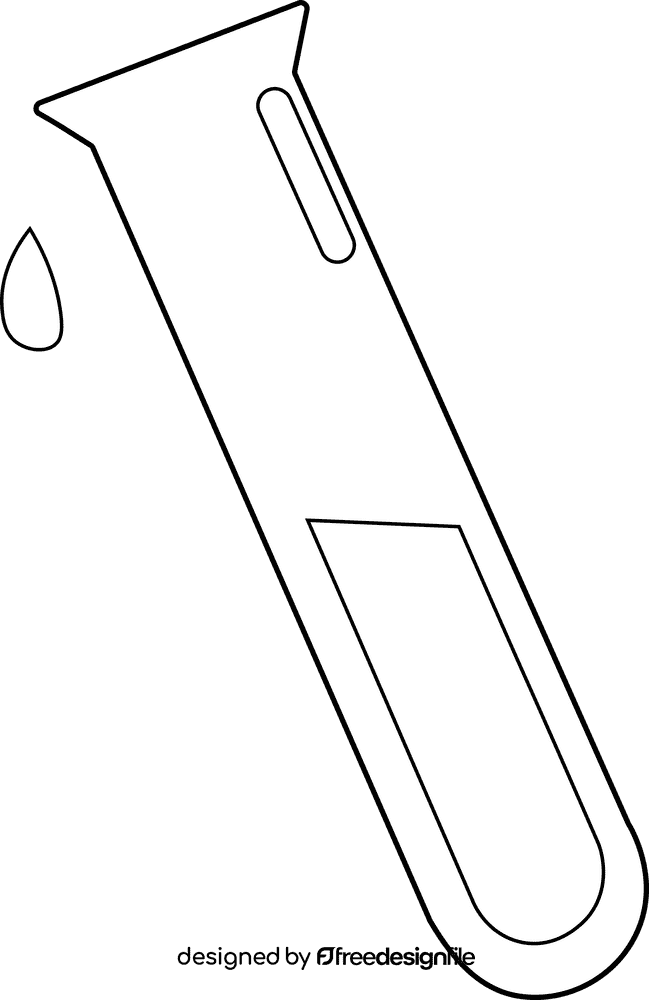 Chemistry Test tube black and white clipart