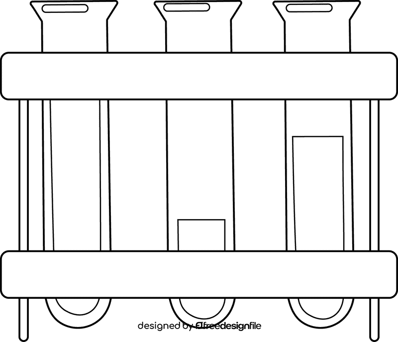 Chemistry Test tube black and white clipart