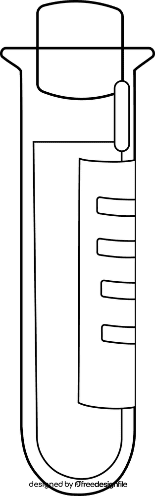 Chemistry Test tube black and white clipart