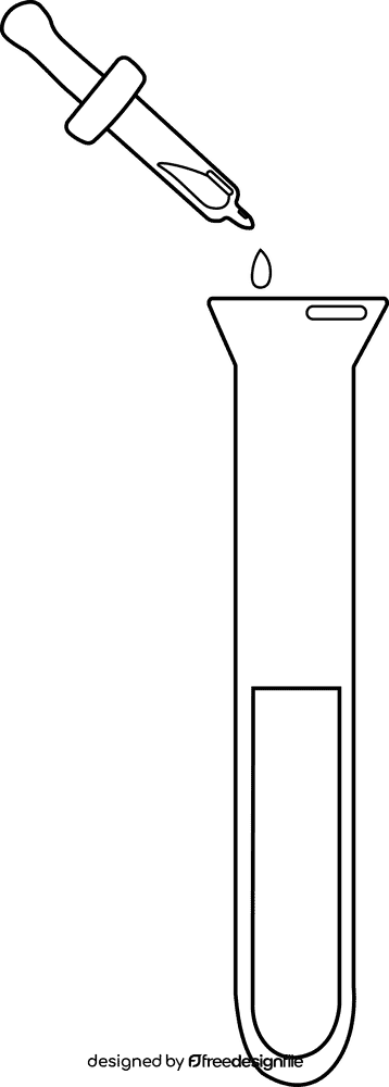 Chemistry Test tube black and white clipart