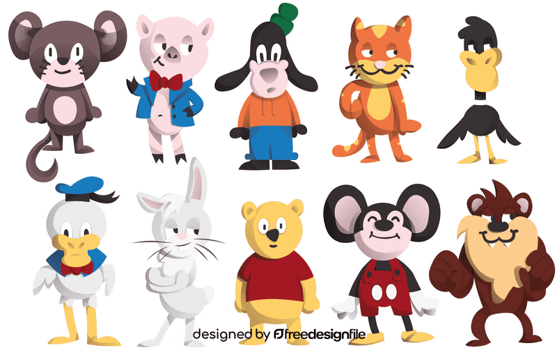 Cartoon Characters Disney Animals vector