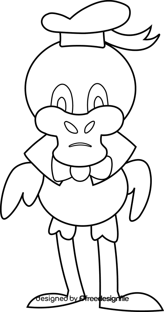 Cartoon Characters Disney Animals Donald black and white clipart
