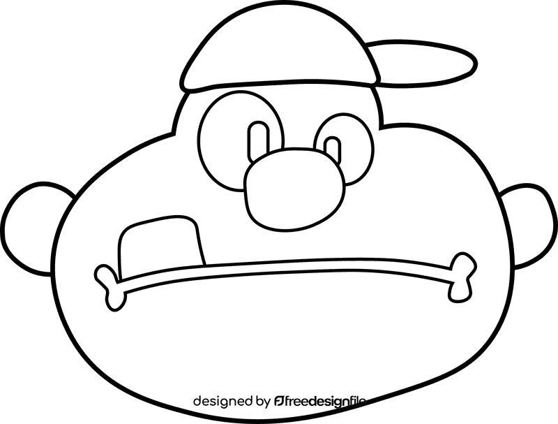 Cartoon Characters Hey Arnold Harold black and white clipart