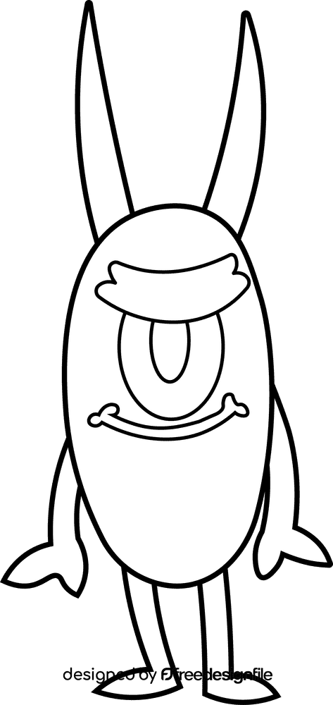 Cartoon Characters Spongebob Plankton black and white clipart
