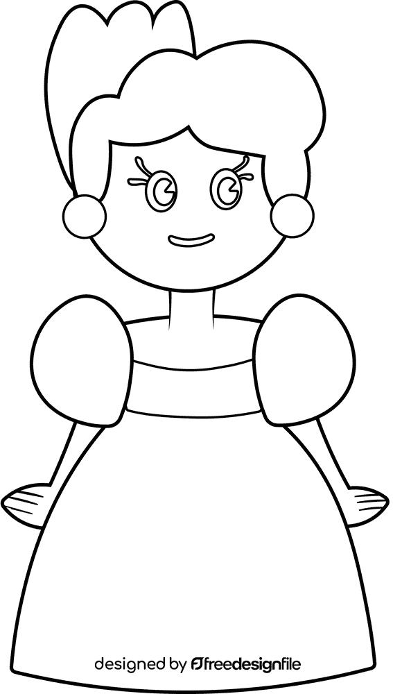 Cartoon Characters Disney Princess Cinderella black and white clipart