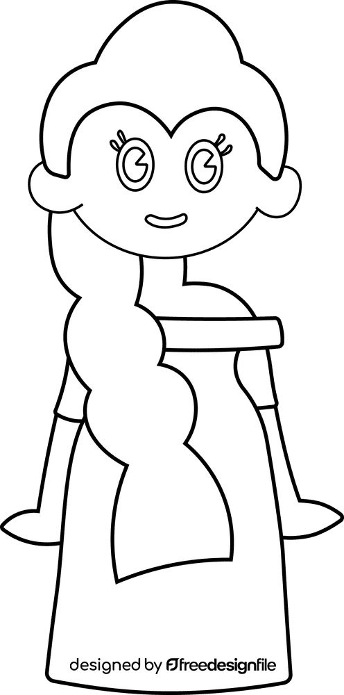 Cartoon Characters Disney Princess Elsa black and white clipart