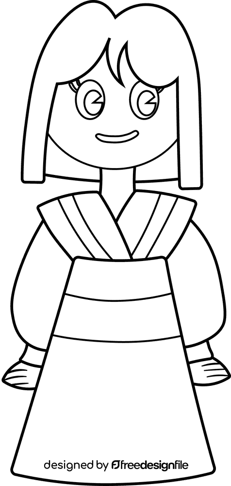 Cartoon Characters Disney Princess Mulan black and white clipart