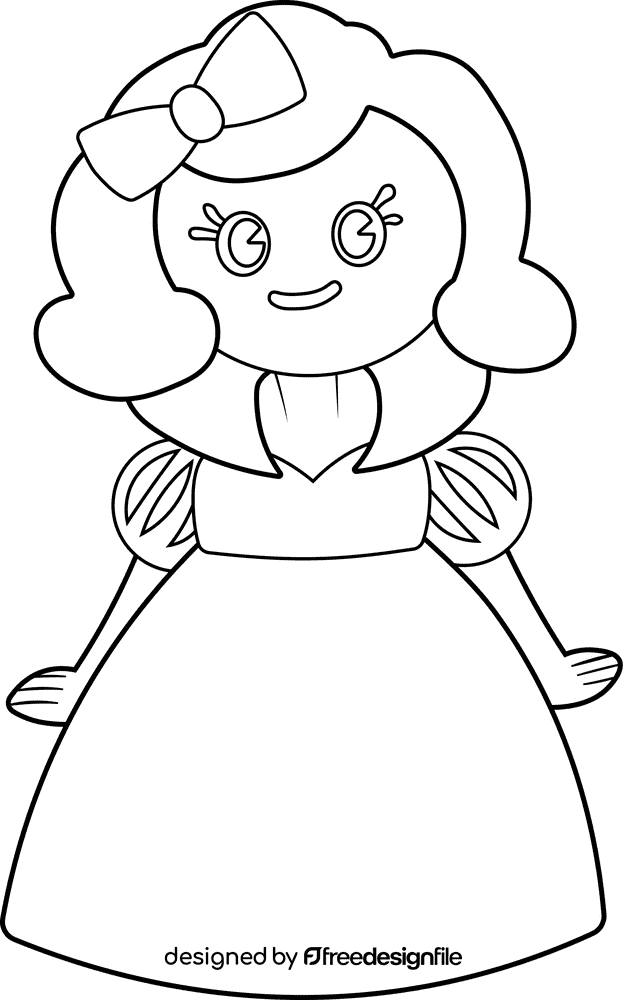 Cartoon Characters Disney Princess Snow White black and white clipart