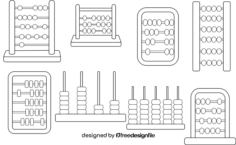 Abacus black and white vector