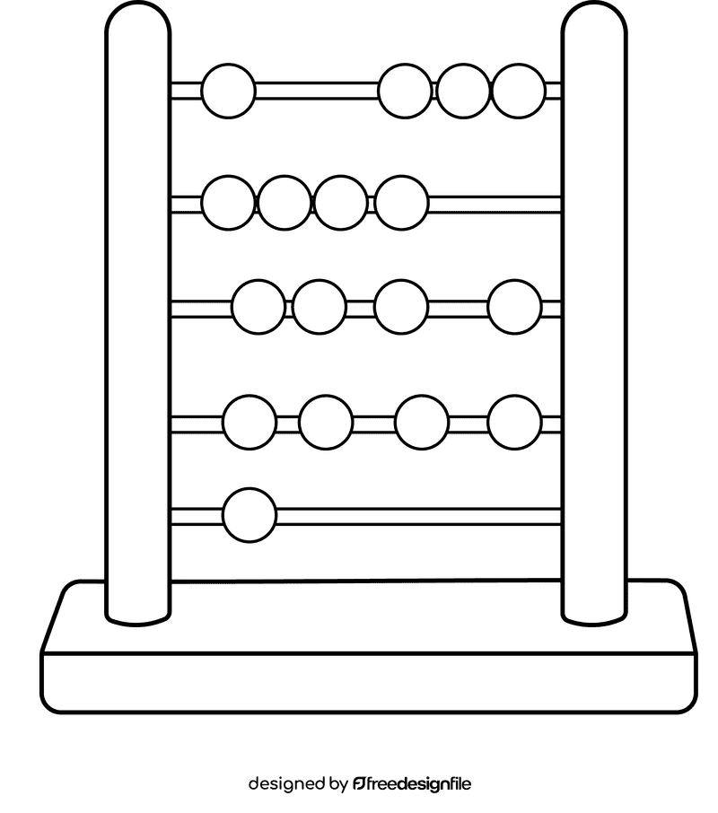 Abacus black and white clipart