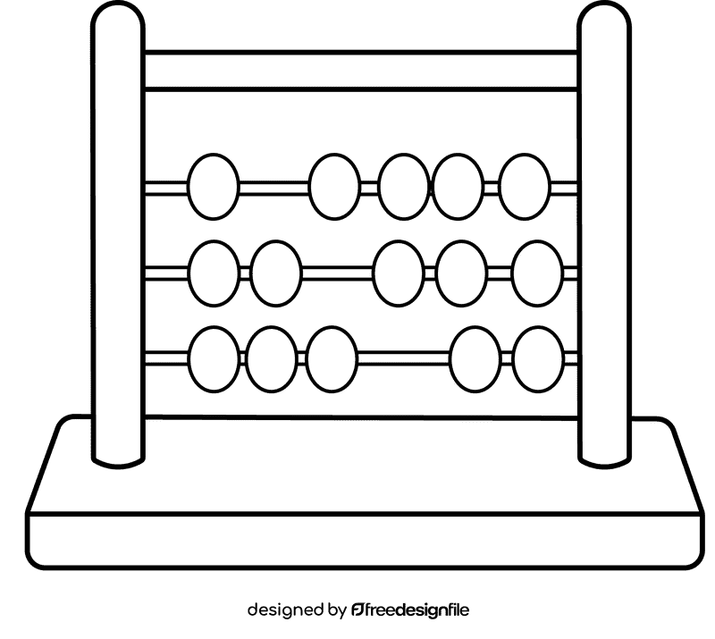 Abacus black and white clipart