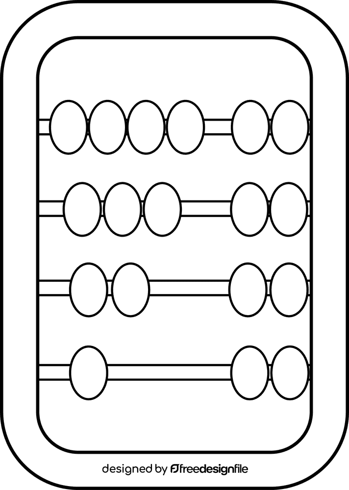 Abacus black and white clipart