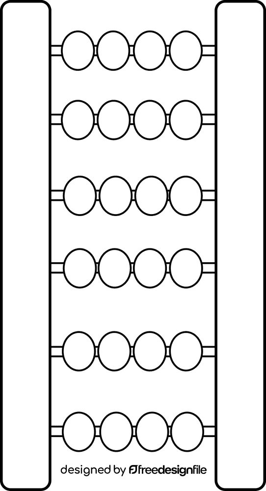 Abacus black and white clipart
