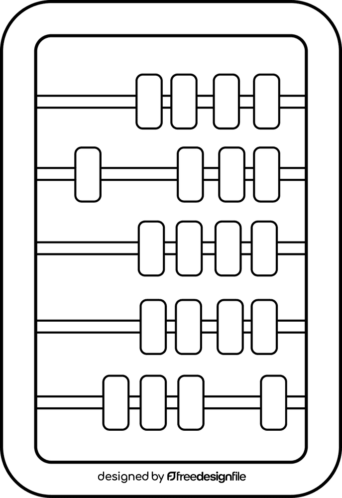Abacus black and white clipart