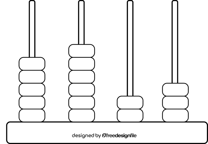 Abacus black and white clipart