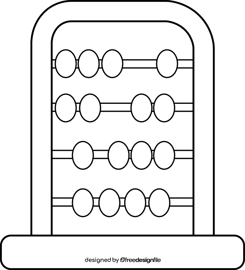 Abacus black and white clipart