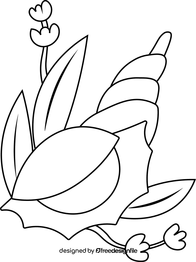 Algae black and white clipart