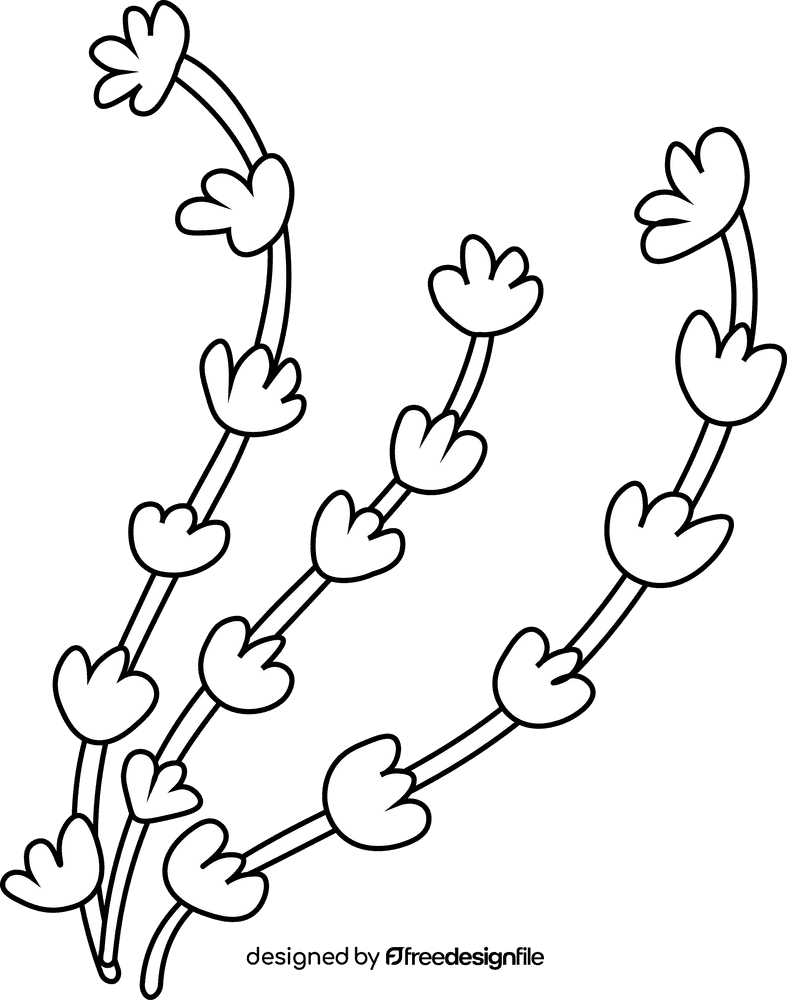 Algae black and white clipart