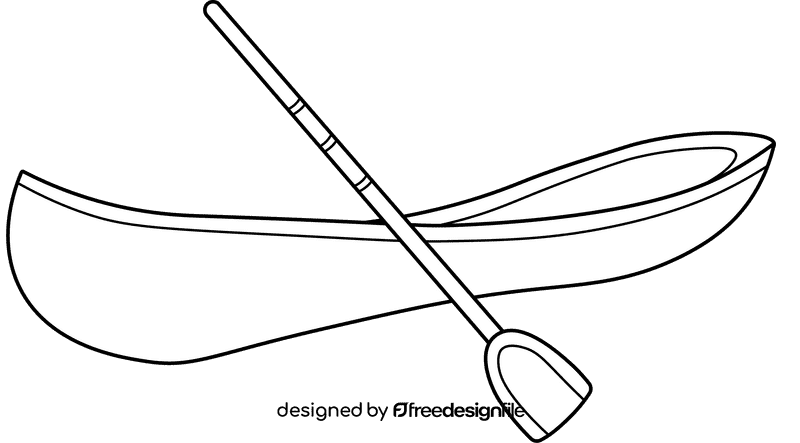 Canoe black and white clipart
