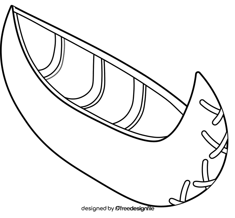 Canoe black and white clipart