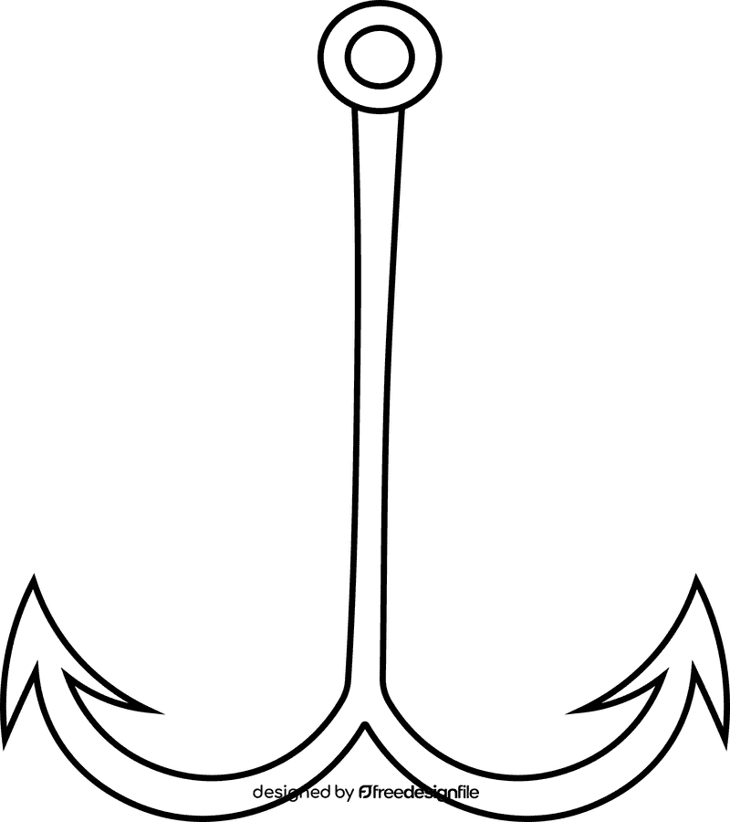 Fish hook black and white clipart