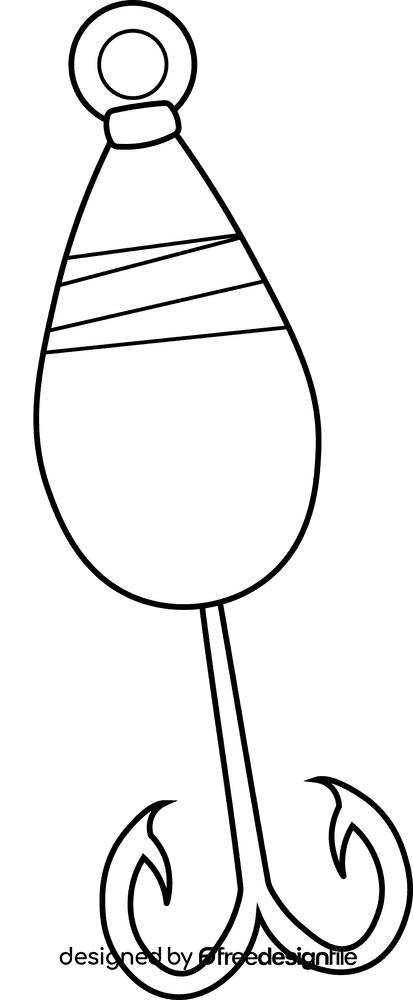 Fish hook black and white clipart