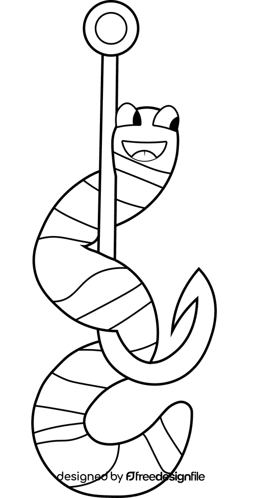 Fish hook black and white clipart