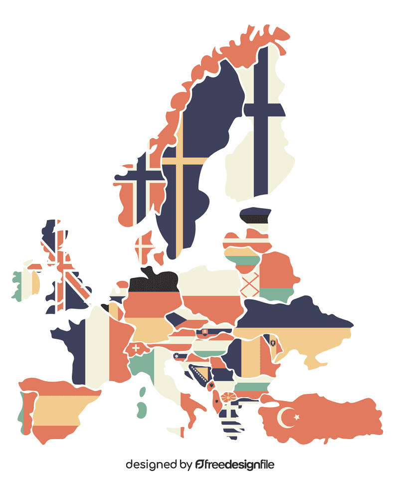 Full Map Of Europe vector