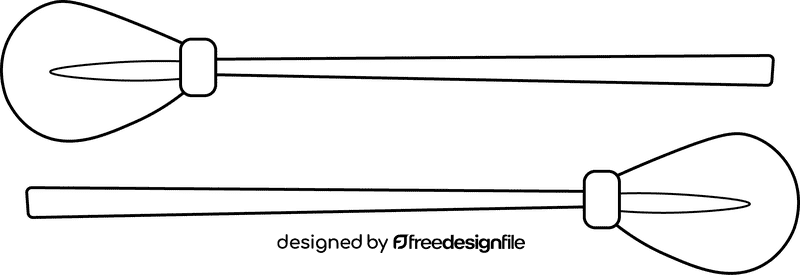 Kayak black and white clipart