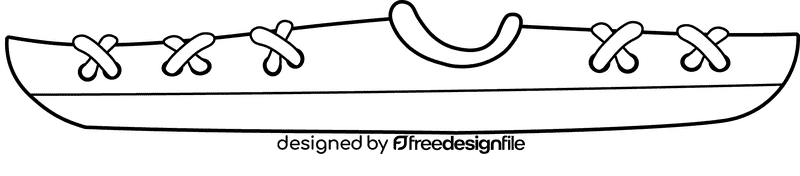 Kayak black and white clipart