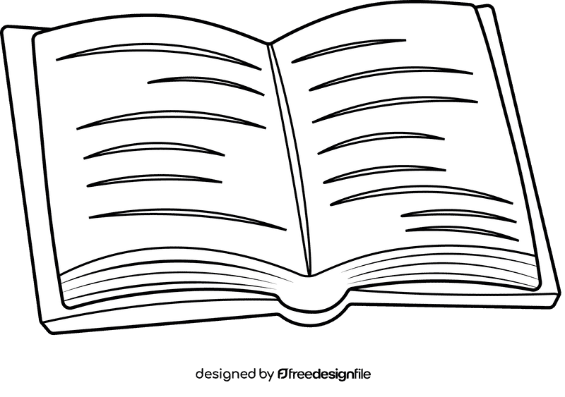 Book Open black and white clipart