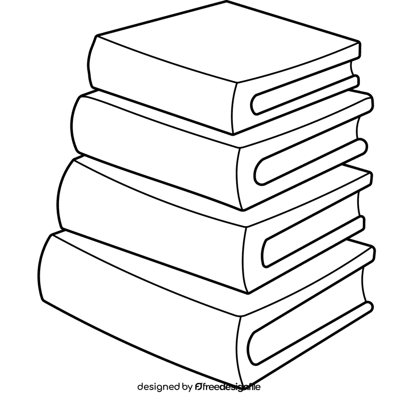 Books Stack black and white clipart