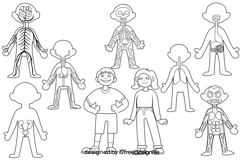 Human Body black and white vector