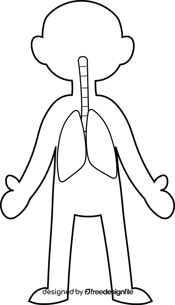 Human Body Lungs black and white clipart